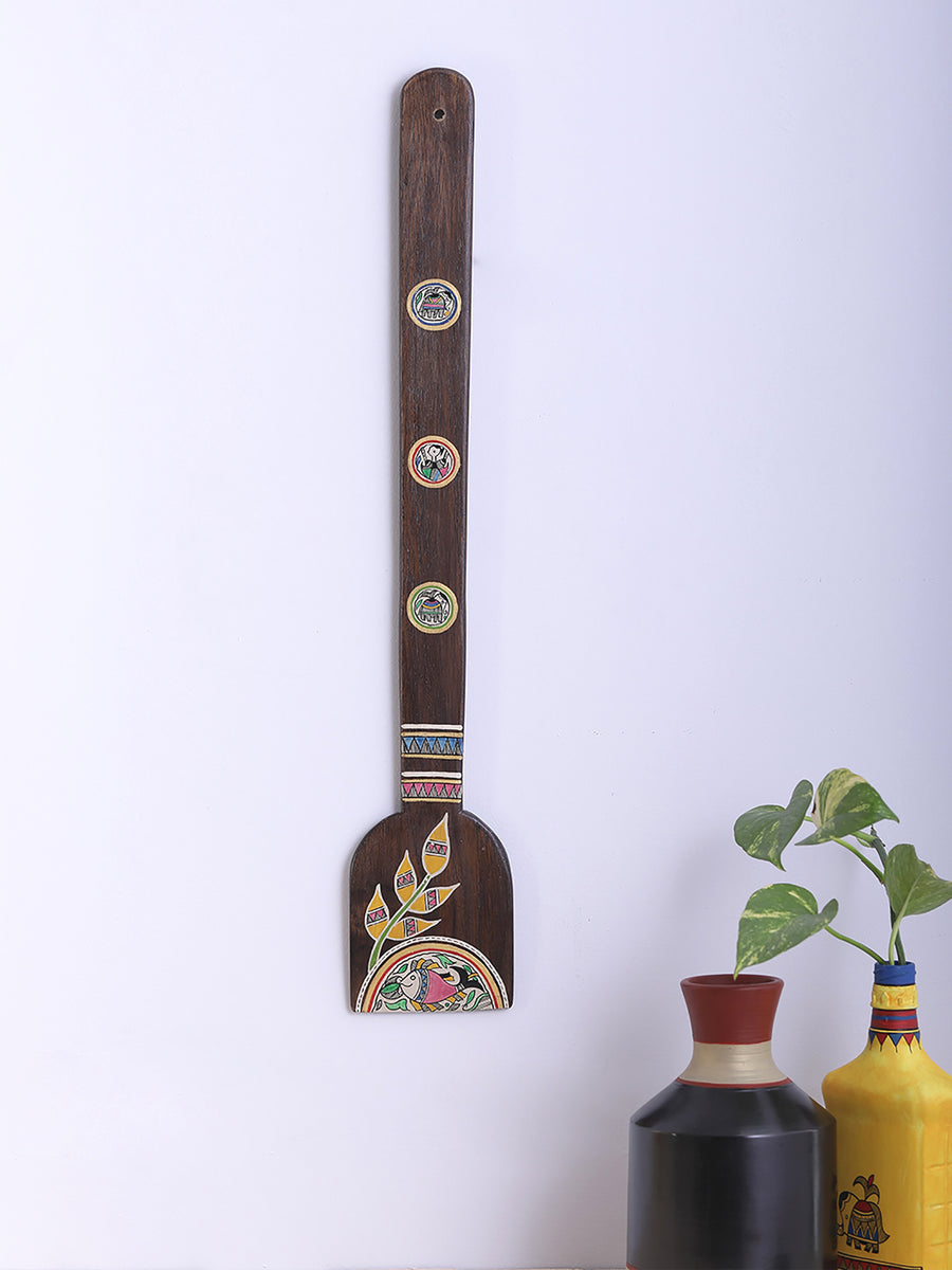 Hand Painted Spatula Wall Hanging with Madhubani art work VarEesha