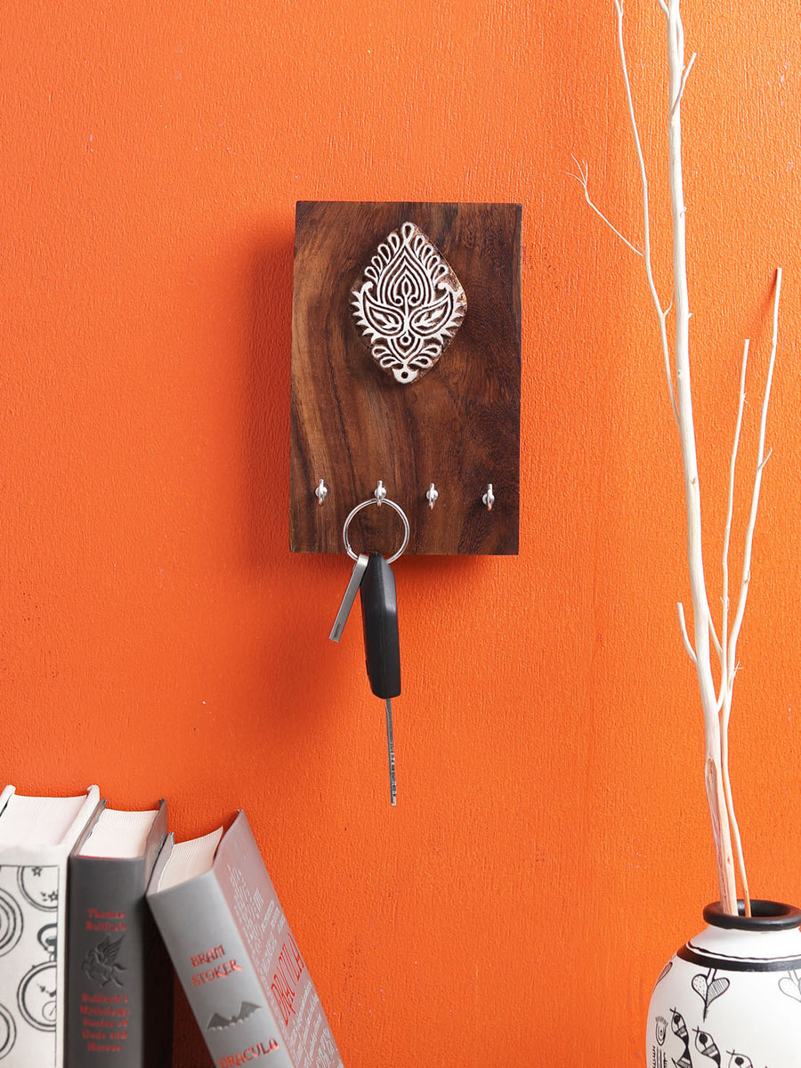 Buy Ethnic Wooden Block Key Holder Online VarEesha